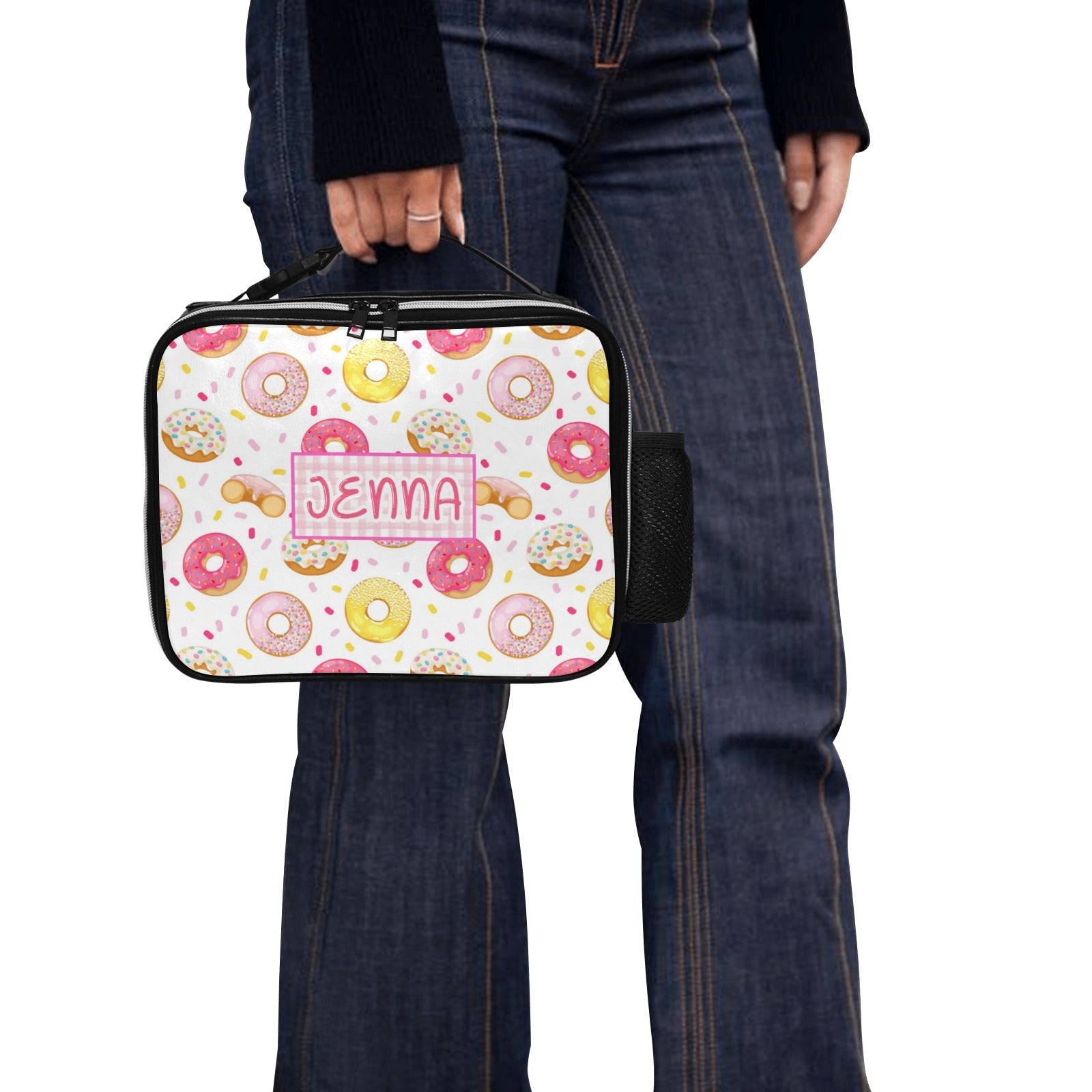 Personalized Custom Donuts Lunch Box with Tumbler Holder *Matching Tumbler Available*