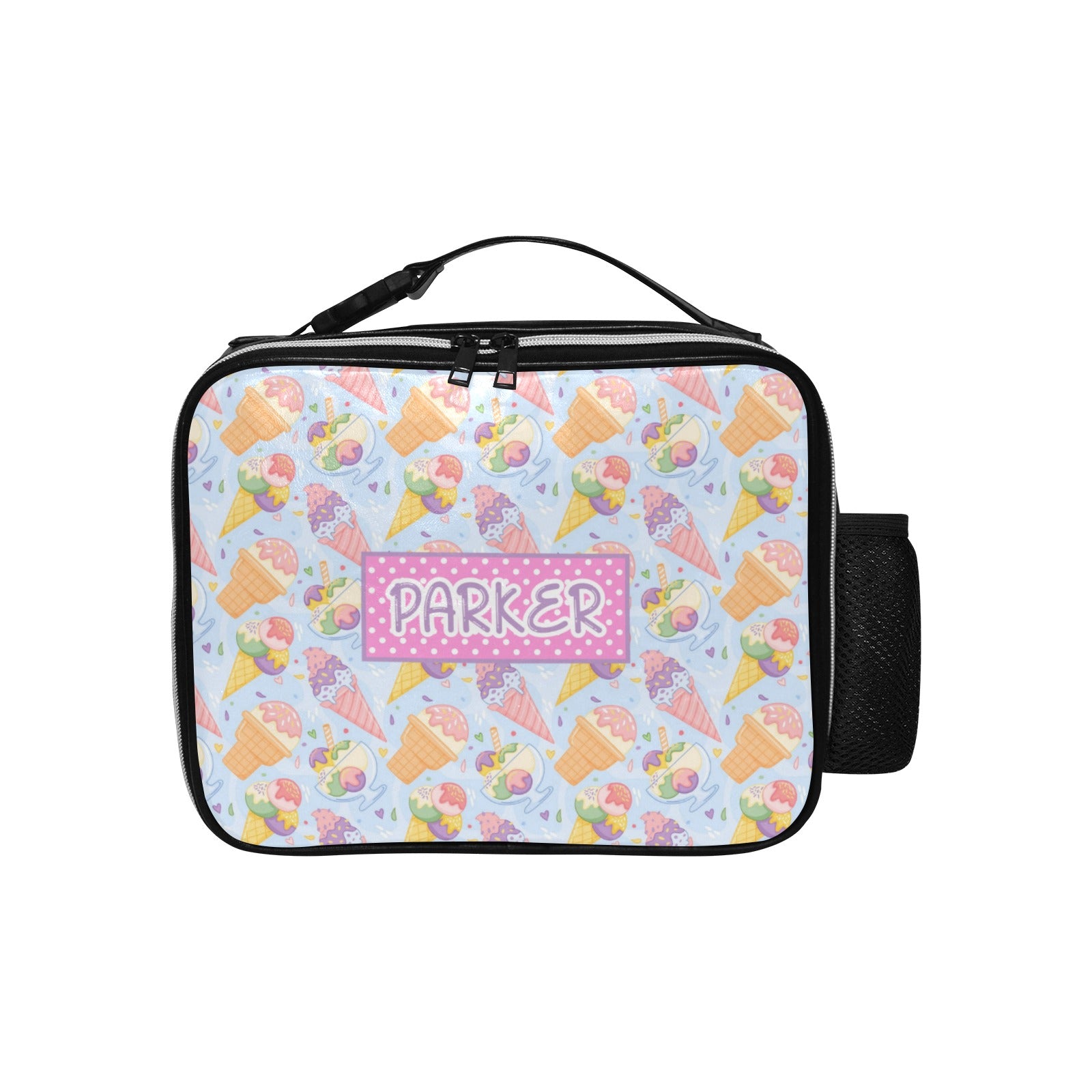 Personalized Custom Ice Cream Design Lunch Box with Tumbler Holder *Matching Tumbler Available*