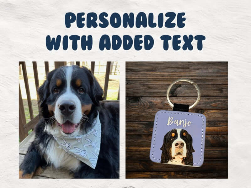 Customized Leather Keychain from Your Pet Photo