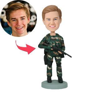 Custom Navy Seal Military Bobblehead with Engraved Text