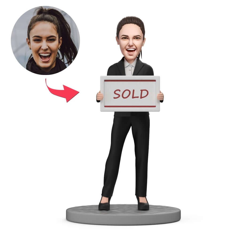 Custom Bobblehead Female Real Estate Agent for Best Realtor