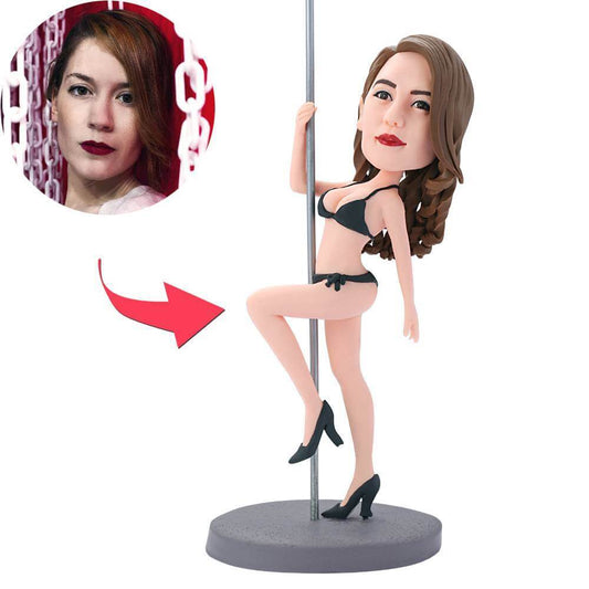Female Pole Dancer Custom Bobblehead with Engraved Text