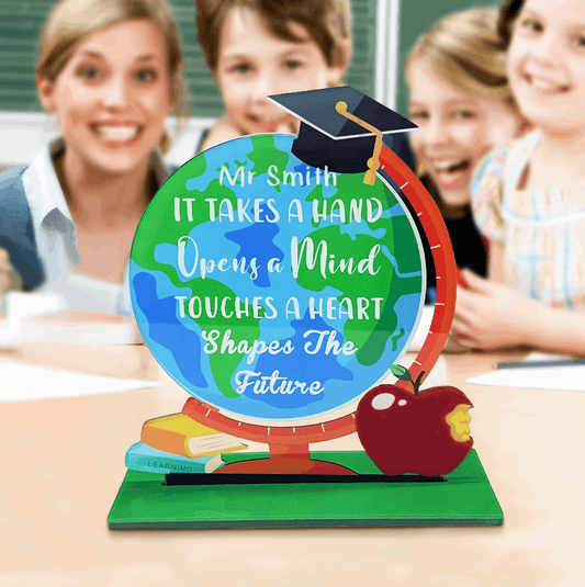 Custom Acrylic Globe Table Sign Teacher Appreciation Decoration