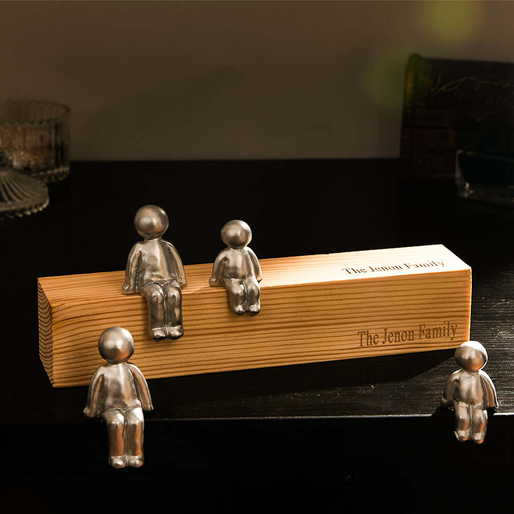 Custom Engraved Family Combination Metal Sculpture Figurines