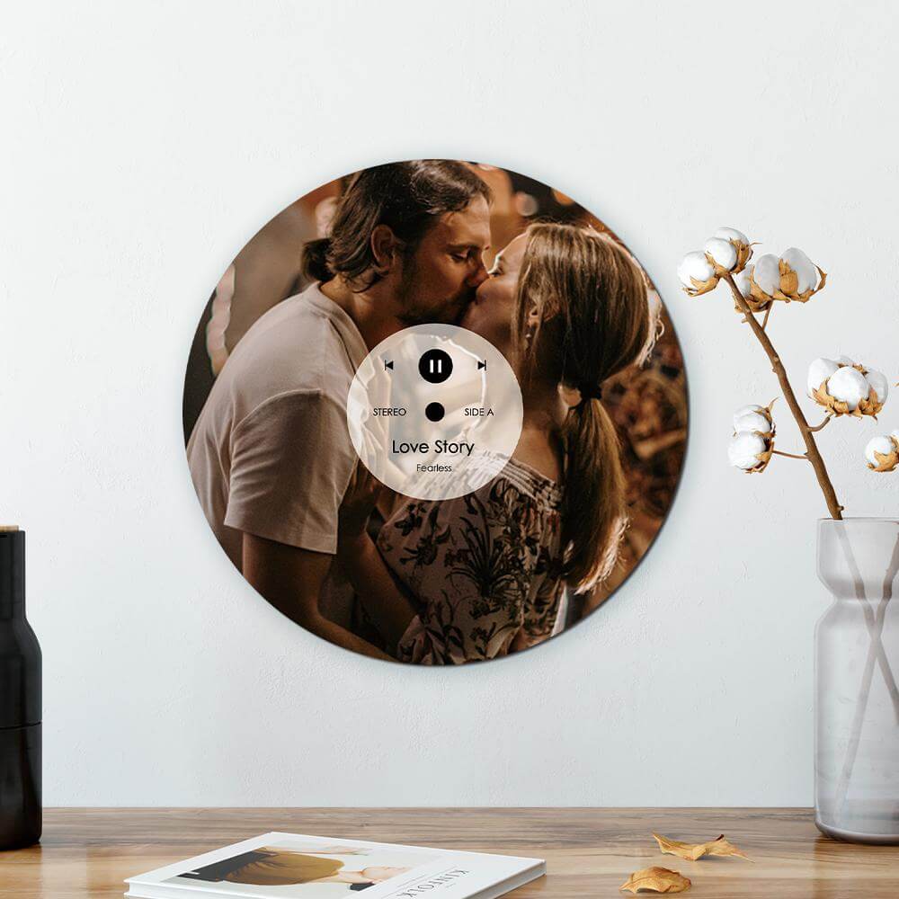 Customizable Photo & Song Imitation Record Plaque