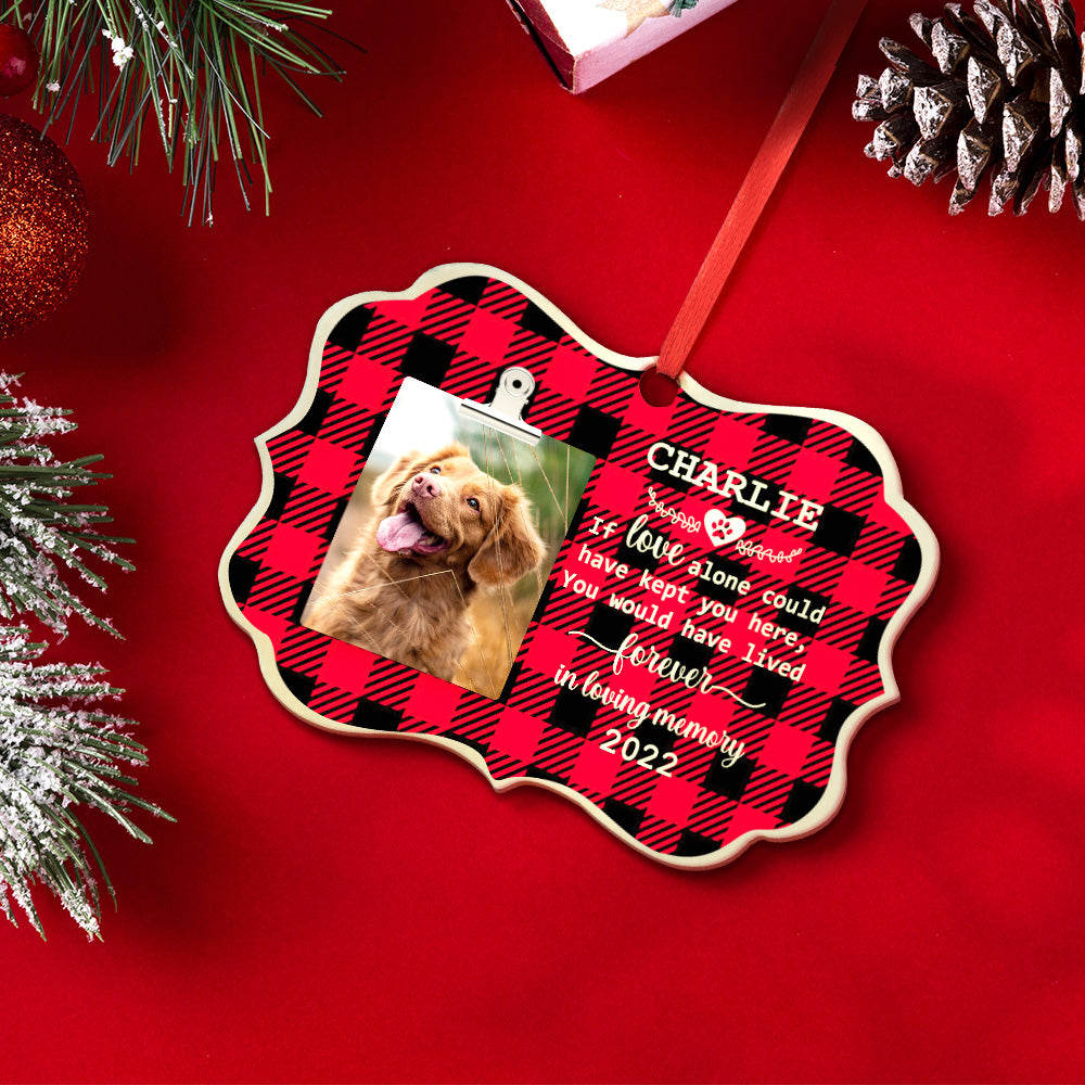 Personalized Photo Christmas Ornament Wooden Pet Memorial 