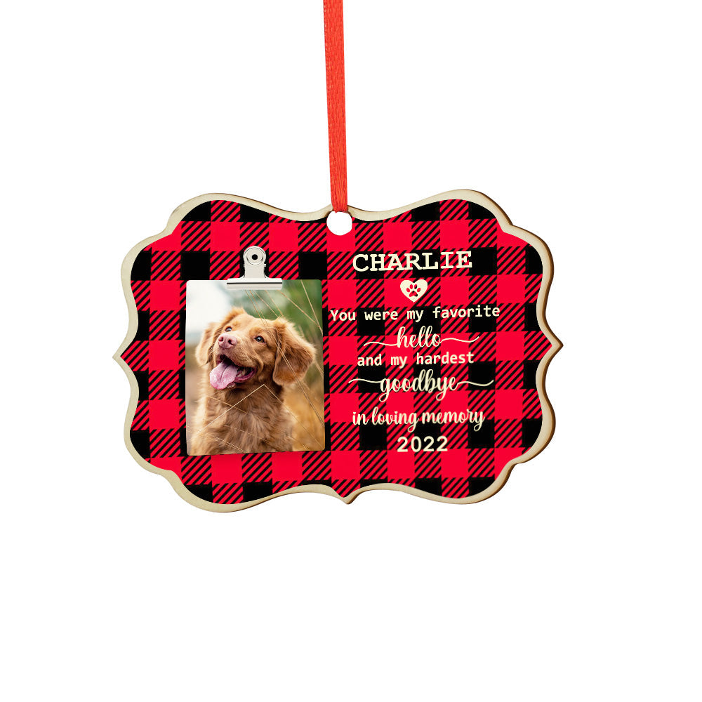 Personalized Photo Christmas Ornament Wooden Pet Memorial 