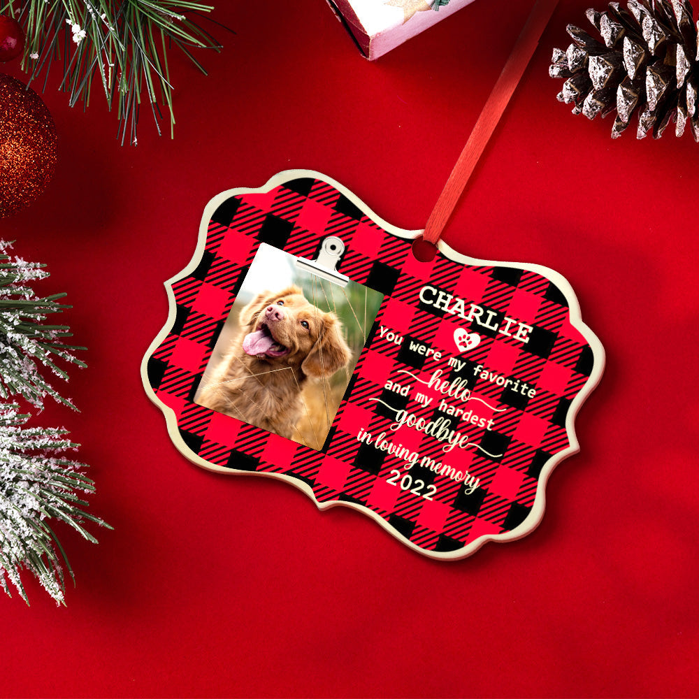 Personalized Photo Christmas Ornament Wooden Pet Memorial 