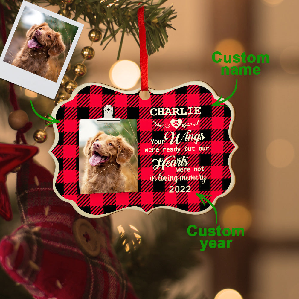 Personalized Photo Christmas Ornament Wooden Pet Memorial 