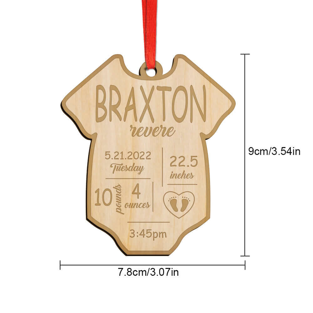 Personalized Baby Birth Stat Ornaments Gift for Baby's First Christmas