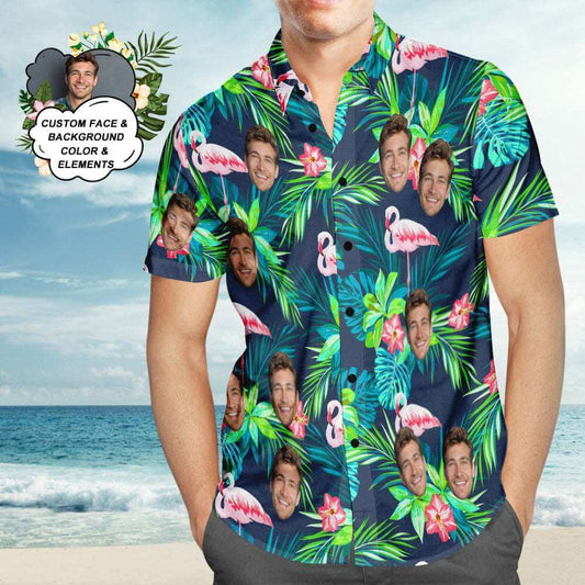 Custom Colorful Flamingo Aloha Hawaiian Shirts For Men Design Your Own Shirt