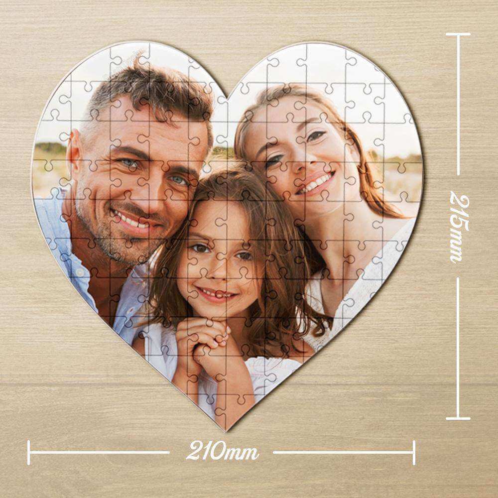 Custom Photo Heart-shaped Puzzle with Your Design