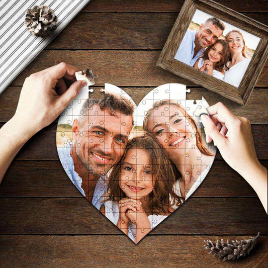 Custom Photo Heart-shaped Puzzle with Your Design