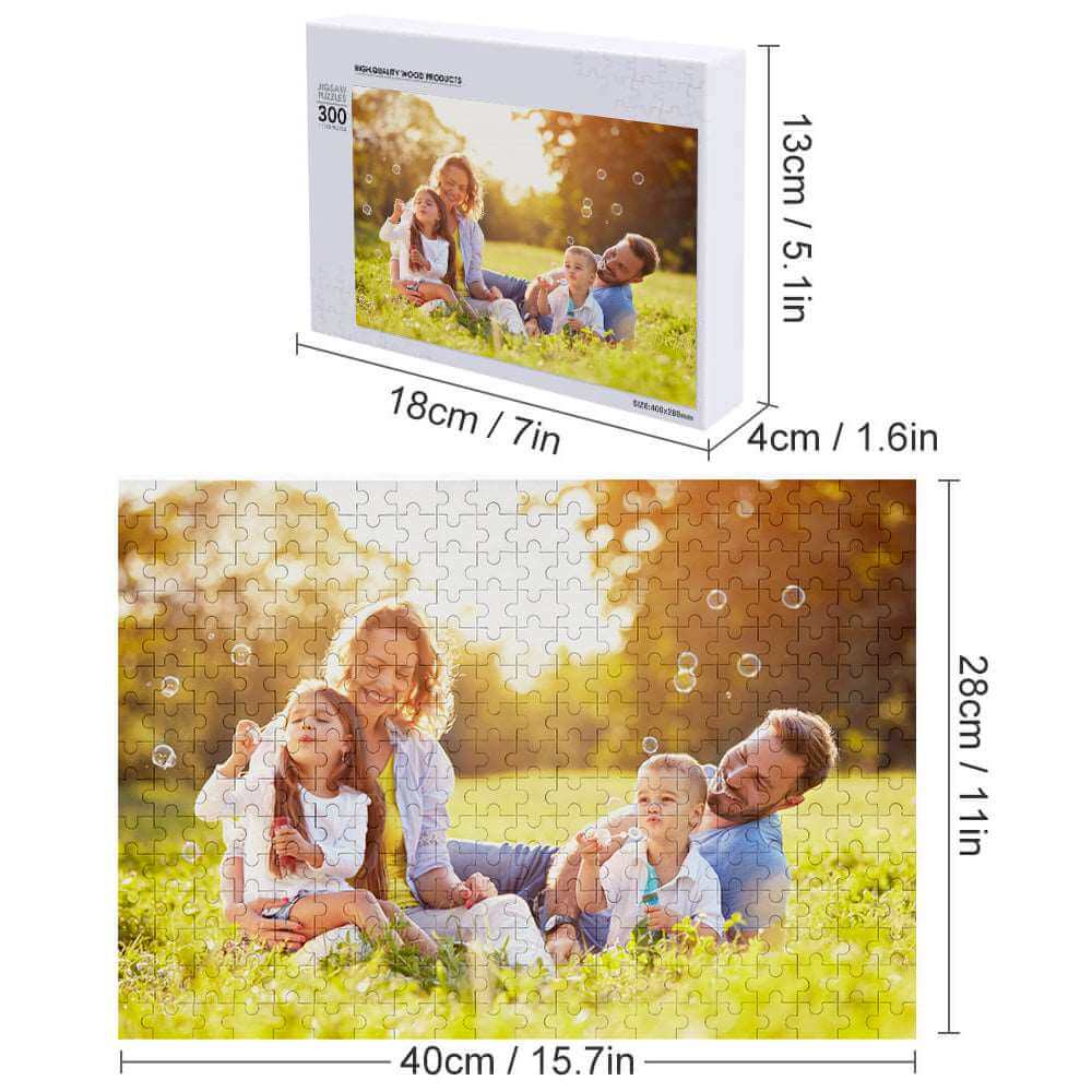 Custom Photo Wooden Jigsaw Puzzle - 5 Size