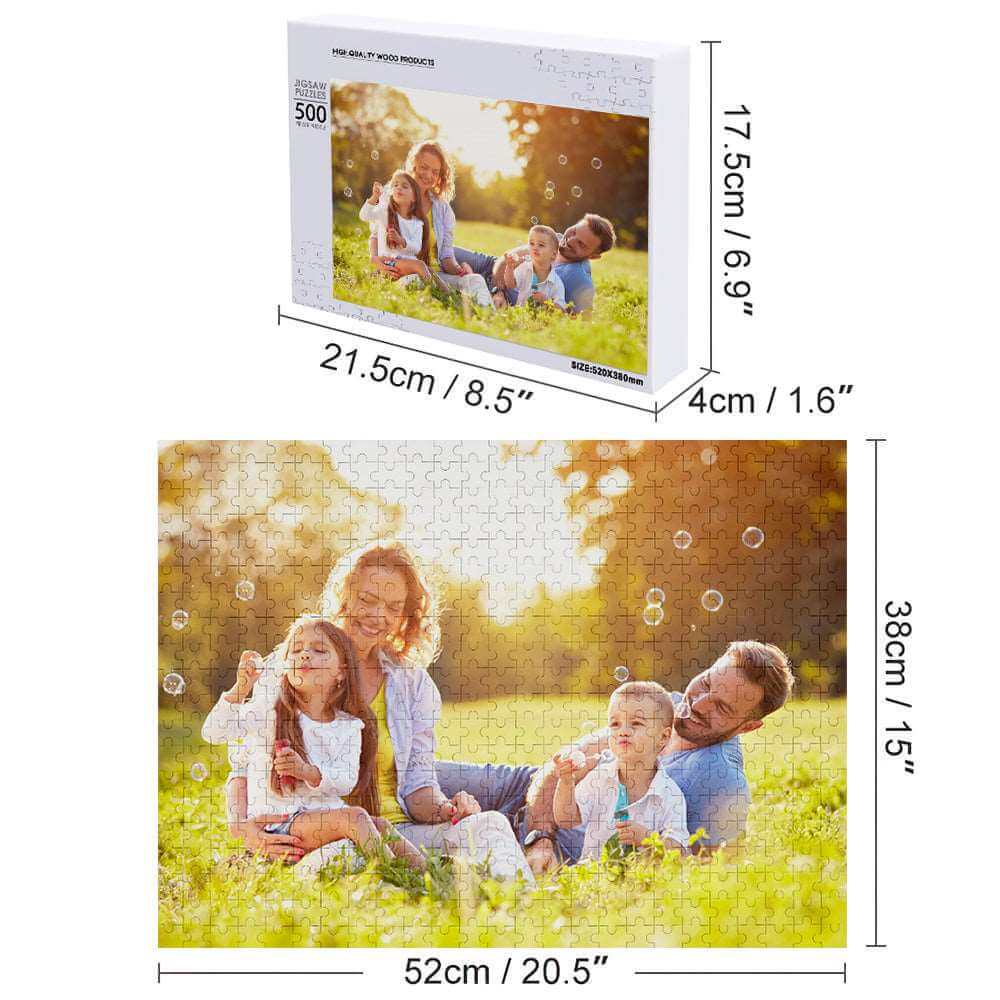 Custom Photo Wooden Jigsaw Puzzle - 5 Size