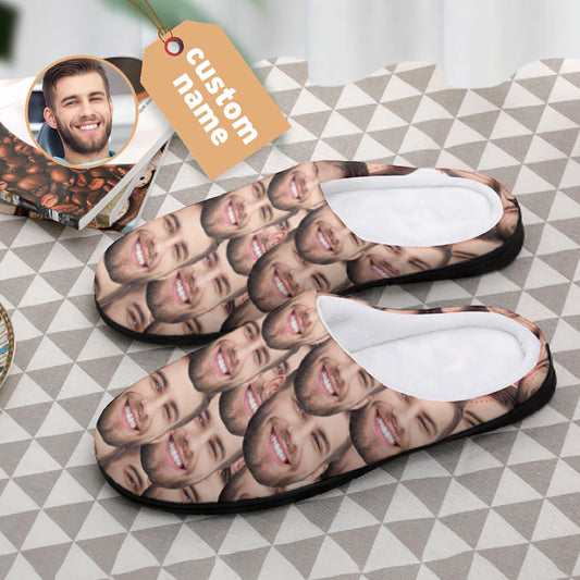 Unisex Personalized Photo Face Cotton Slippers