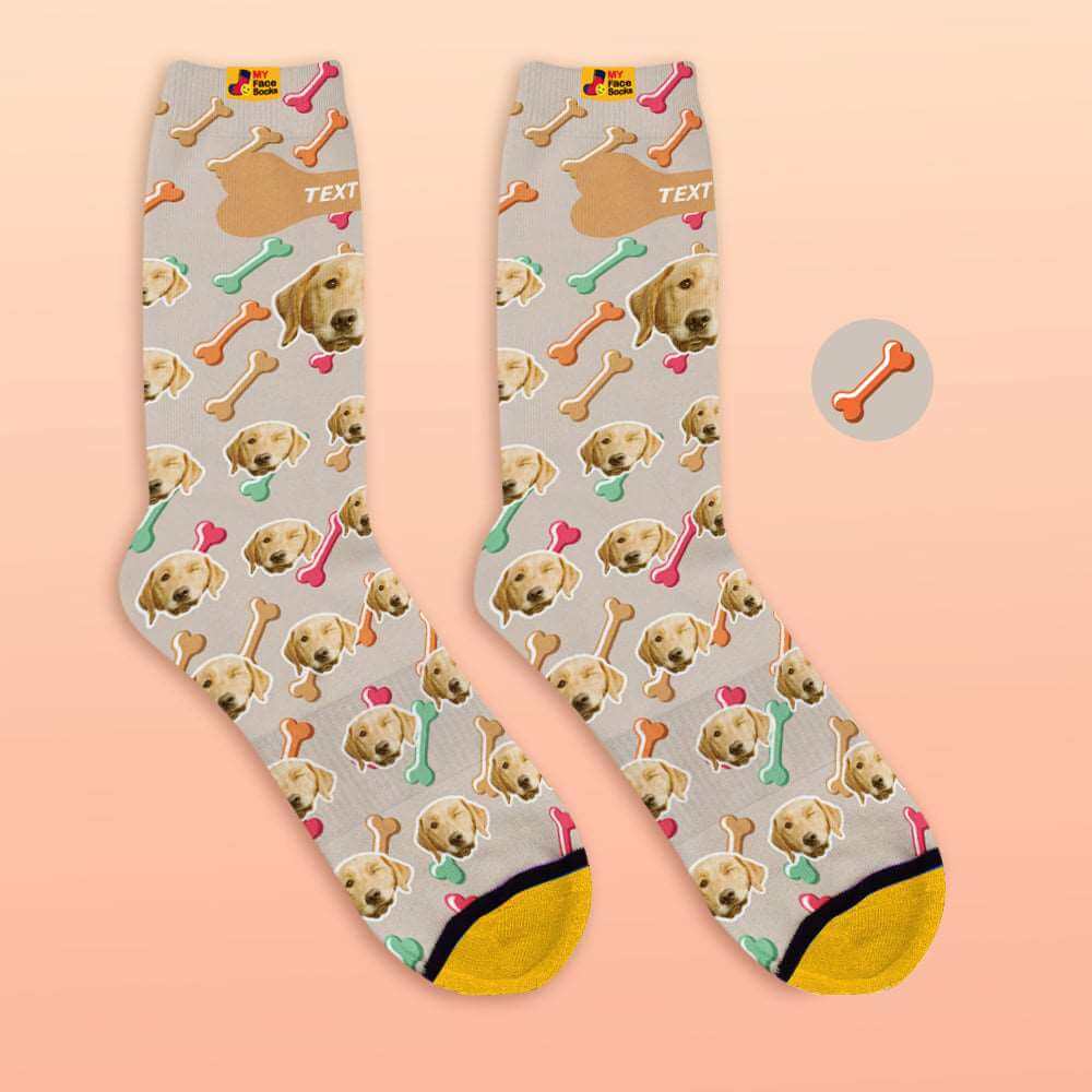 Custom My Face Socks Add Pictures and Name - Dog Face