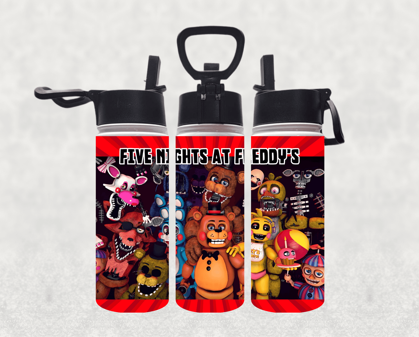 Personalized Five Nights at Freddy's FNAF 18oz Stainless Steel Water Bottle