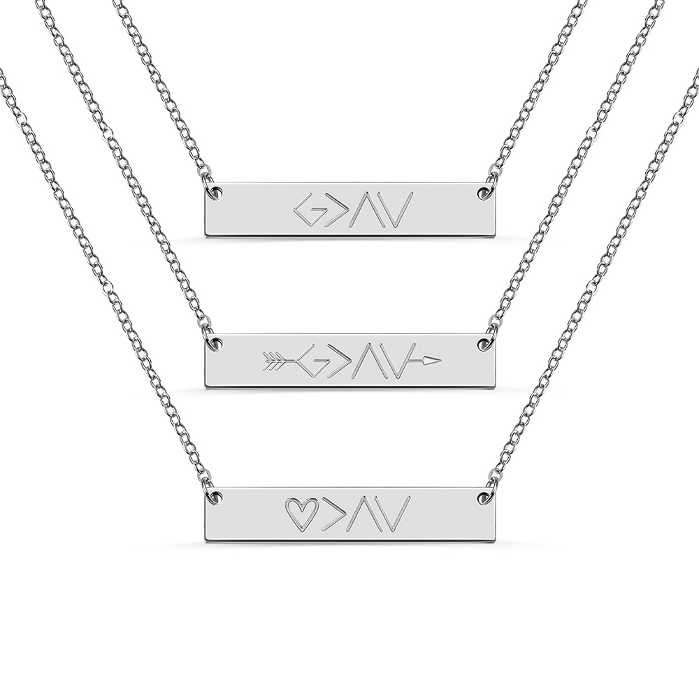 Stainless Steel"God is Greater Than the Highs and Lows" Personalized Bar Necklace - Premium necklace from You only Jewelry - Just $18.99! Shop now at giftmeabreak
