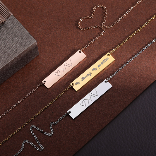 Stainless Steel"God is Greater Than the Highs and Lows" Personalized Bar Necklace - Premium necklace from You only Jewelry - Just $18.99! Shop now at giftmeabreak