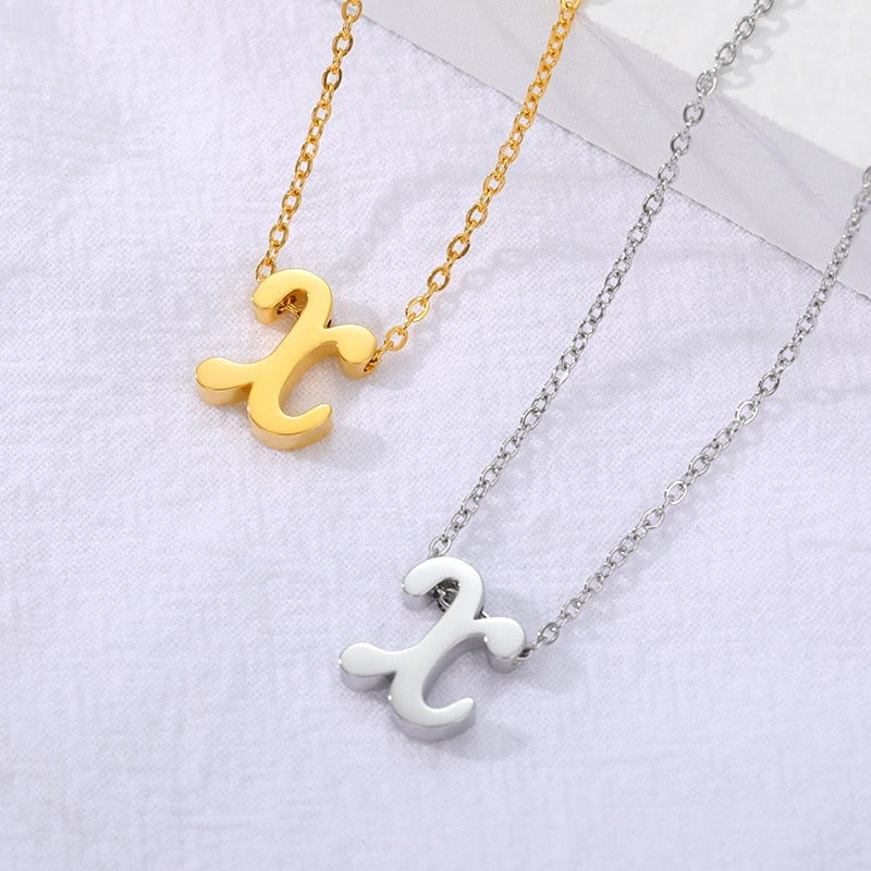Vintage Tiny Initial Letter Necklaces for Women Stainless Steel - Premium necklace from Dsers - Just $1.99! Shop now at giftmeabreak