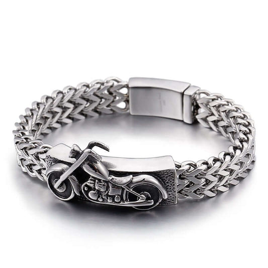 Men's Stainless Steel Retro Mesh Motorcycle Bracelet - Premium men's bracelet from DSers - Just $34.99! Shop now at giftmeabreak