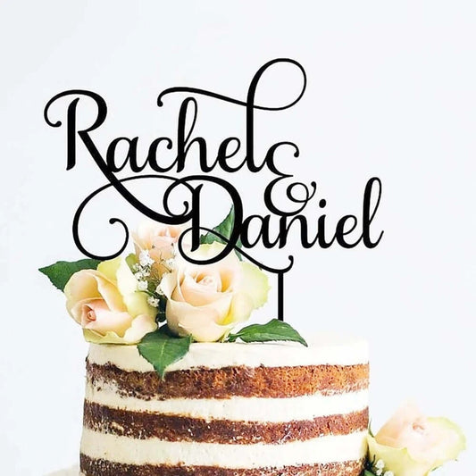 Personalized Wedding Couple Names Acrylic Cake Topper