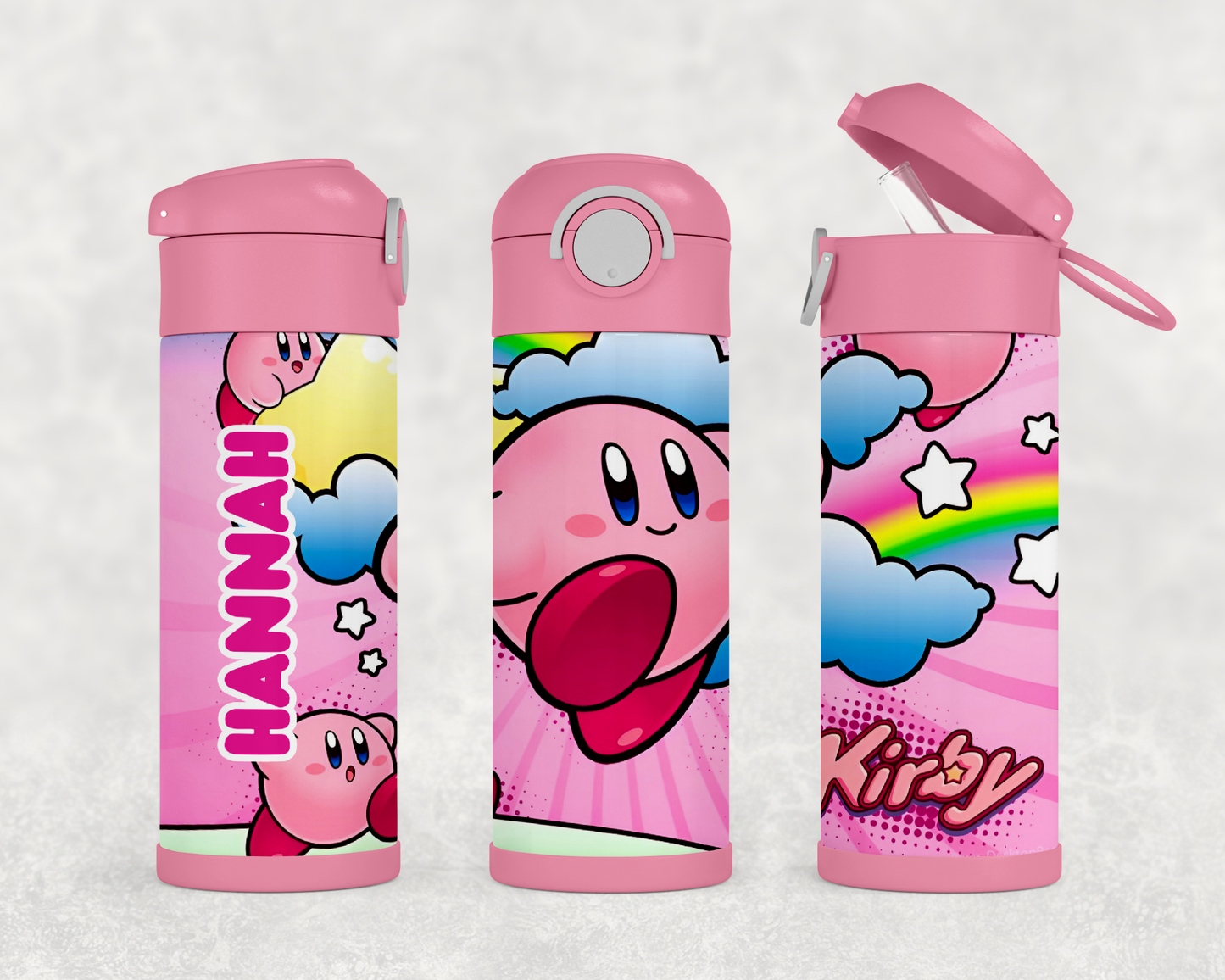 Personalized Kirby 12oz Stainless Steel Kids Tumbler