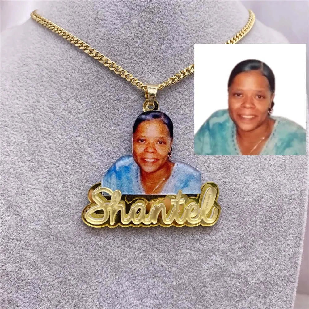 Personalized Custom Color Photo Name Necklace
