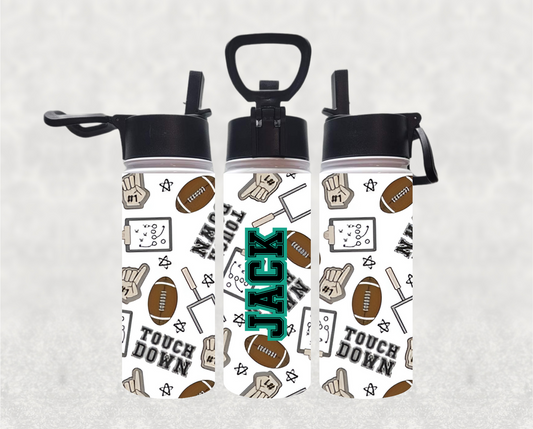 Personalized Kid's Football Design 18oz Stainless Steel Water Bottle
