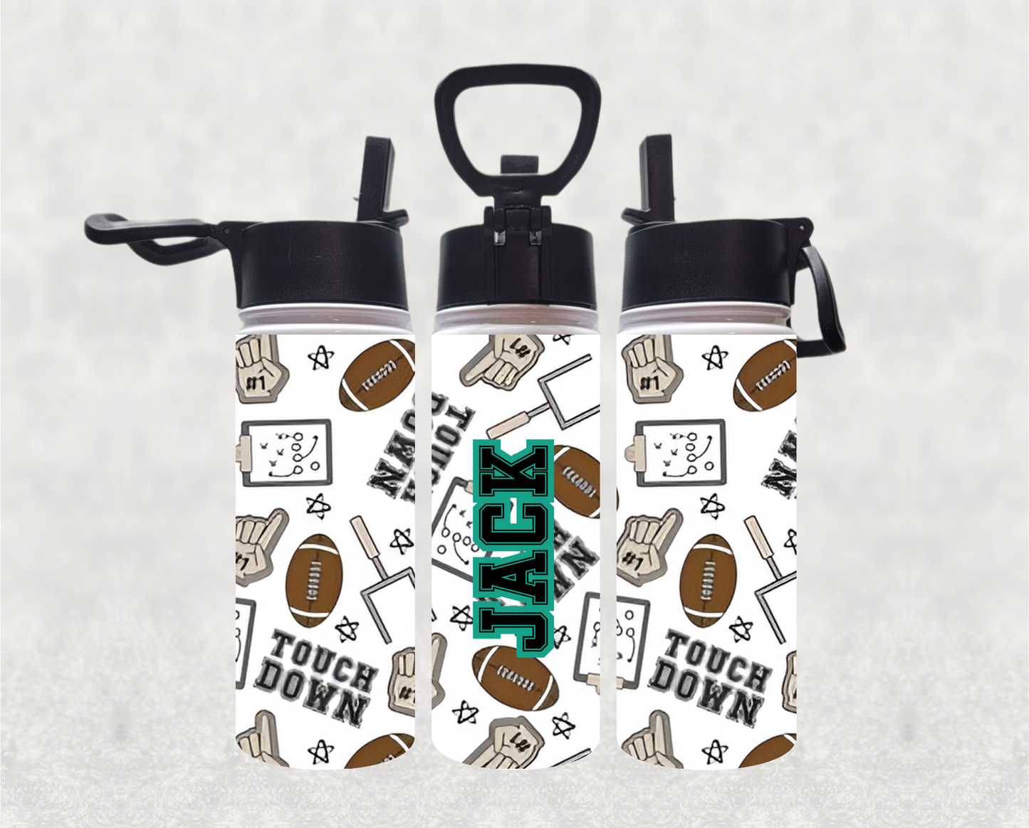 Personalized Kid's Football Design 18oz Stainless Steel Water Bottle