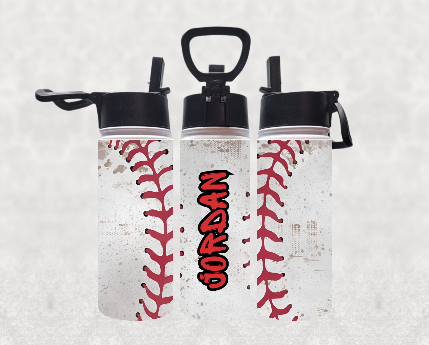 Personalized Kid's Baseball Design 18oz Stainless Steel Water Bottle