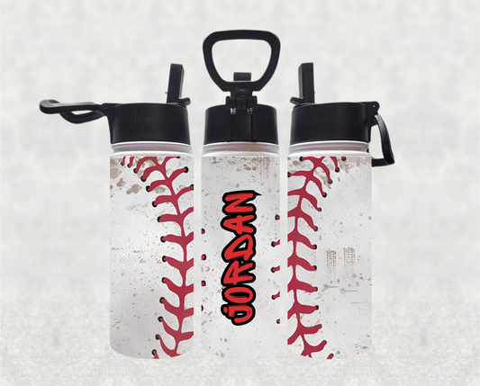 Personalized Kid's Baseball Design 18oz Stainless Steel Water Bottle