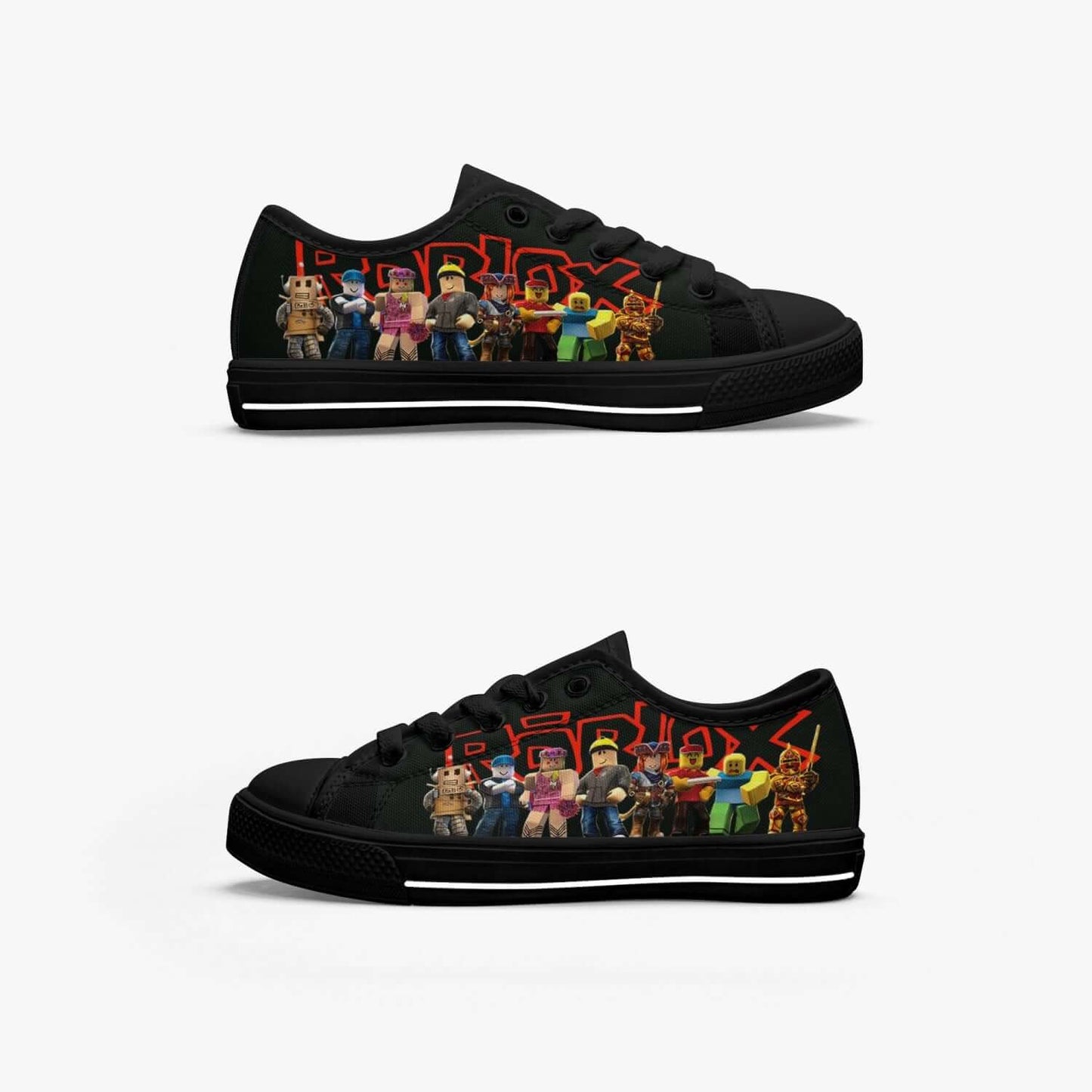 Kid’s ROBLOX Low-Top Canvas Shoes-Black