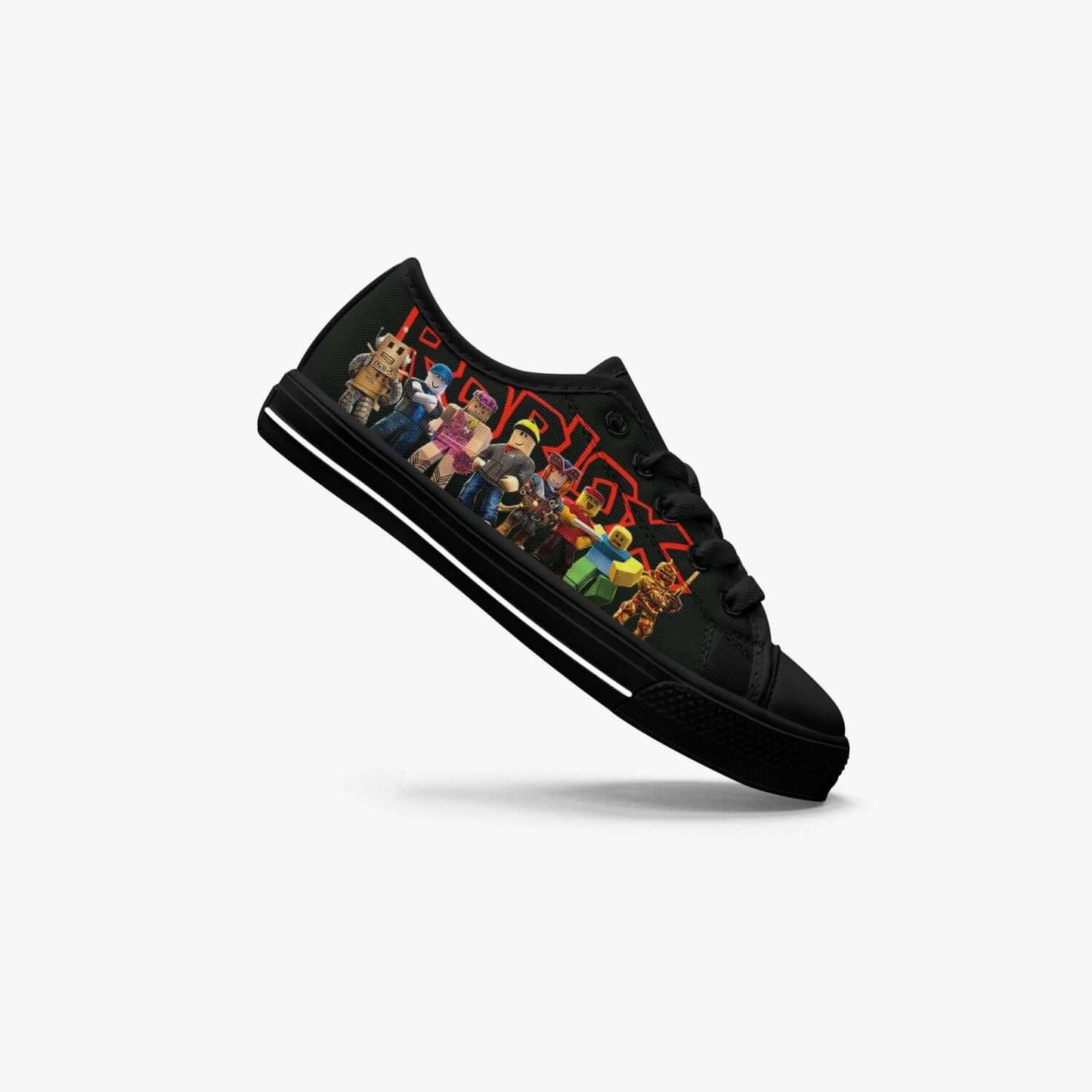 Kid’s ROBLOX Low-Top Canvas Shoes-Black