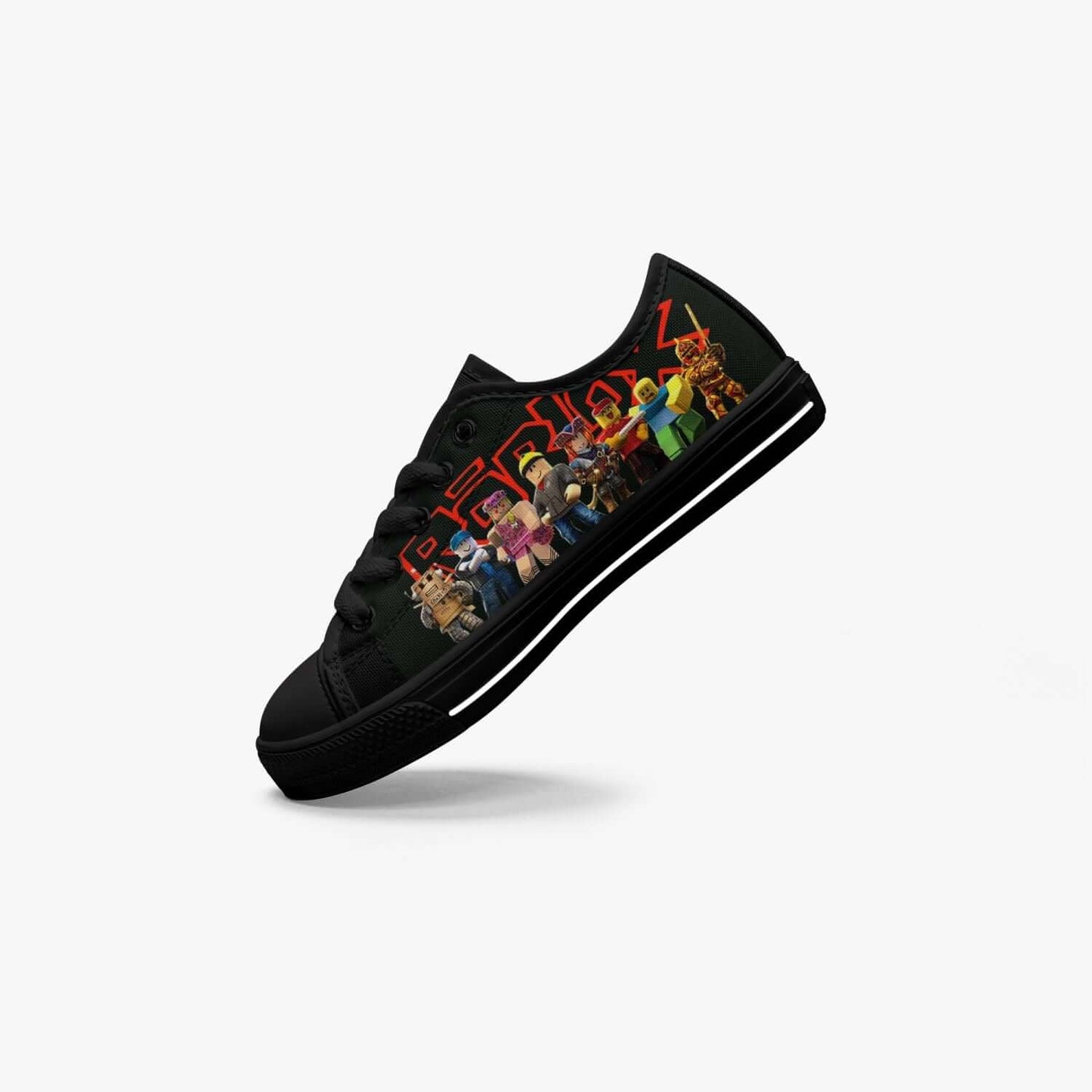 Kid’s ROBLOX Low-Top Canvas Shoes-Black