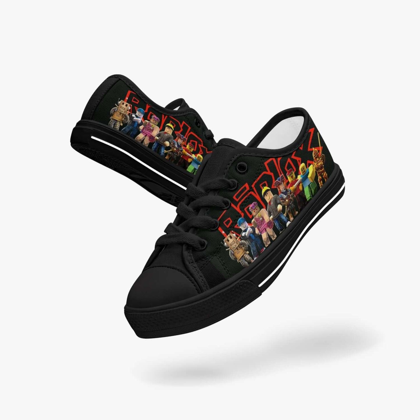 Kid’s ROBLOX Low-Top Canvas Shoes-Black