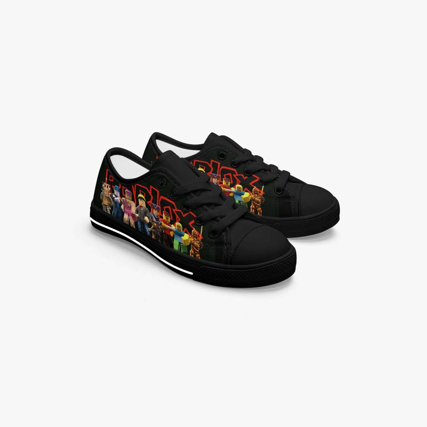 Kid’s ROBLOX Low-Top Canvas Shoes-Black