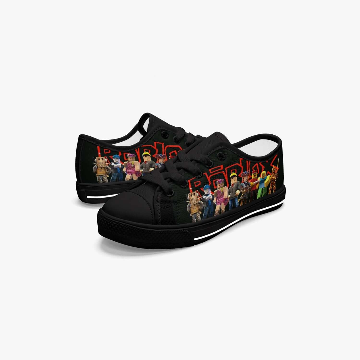 Kid’s ROBLOX Low-Top Canvas Shoes-Black