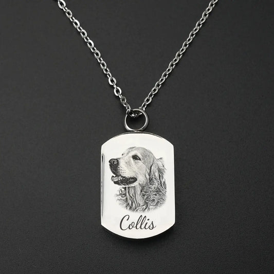 Custom Personalized Pet Photo Pendant Cremation Necklace