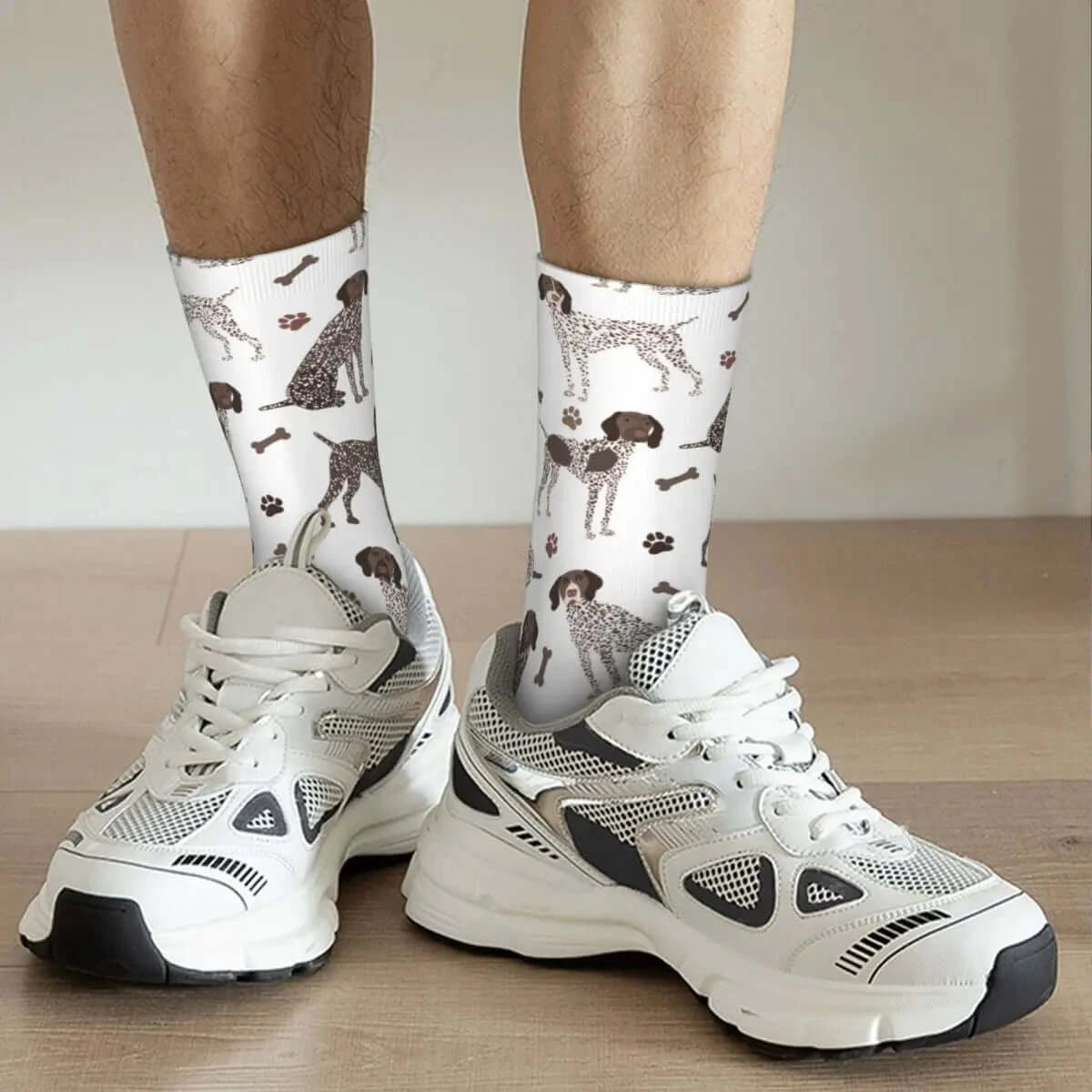 German Shorthaired Pointer Dog Bone and Paw Socks