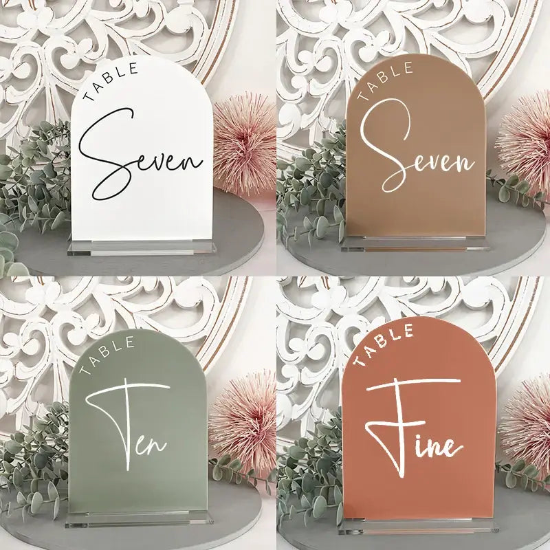 Personalized Nude Acrylic Wedding Table Numbers