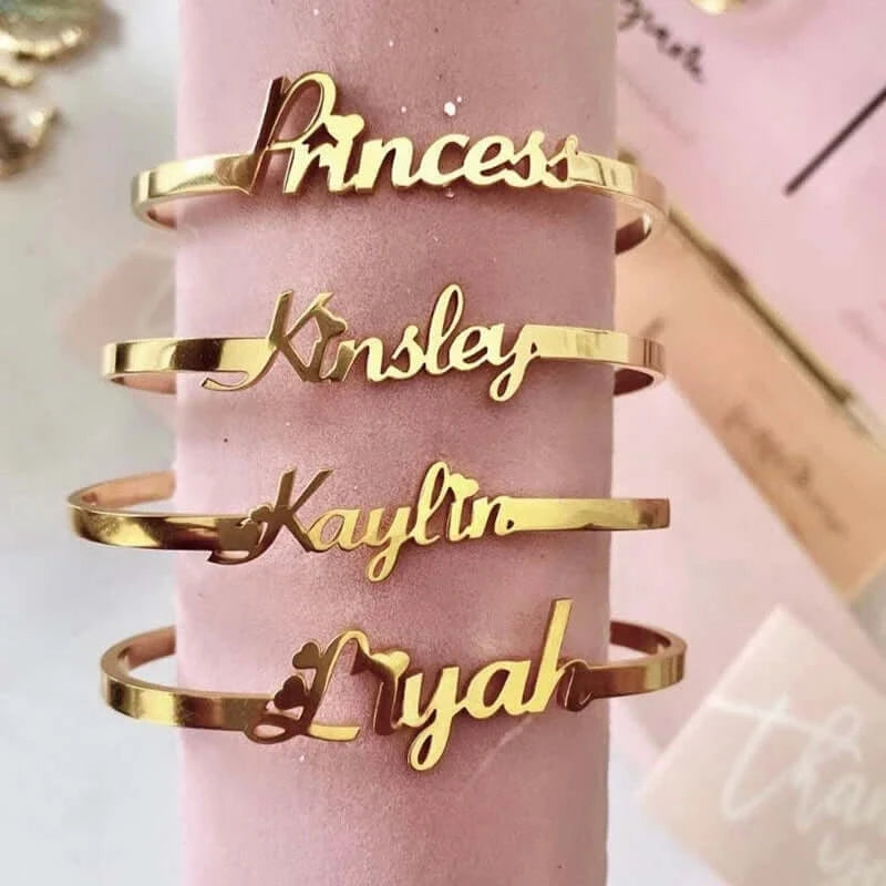 Personalized Custom Stainless Steel Name Bracelets for Baby