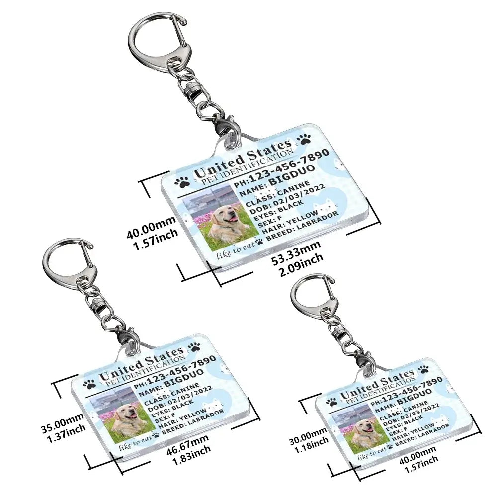 Personalized Custom Acrylic Pet ID Card Collar Tag