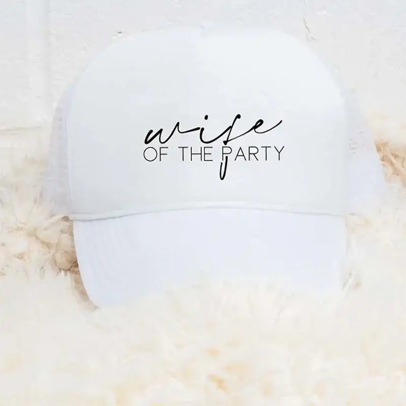 Wife of the Party Hat Bachelorette Bridal Shower Bride