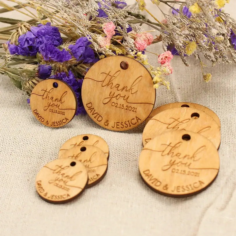 Custom Wooden Thank you tags