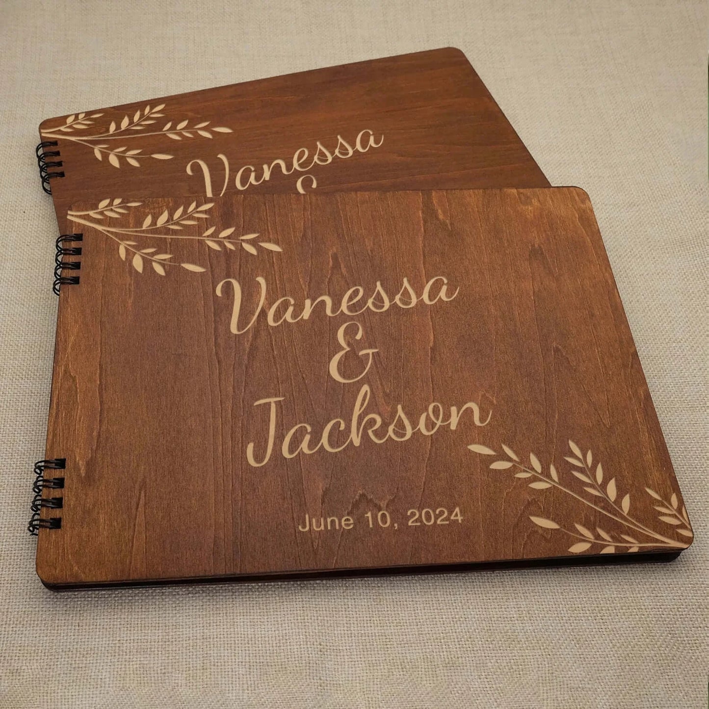 Wooden Wedding Guest Book - Personalized Laser Engraved, Perfect for Photos and Heartfelt Messages