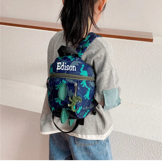 Small Personalized Dinosaur Canvas Backpack