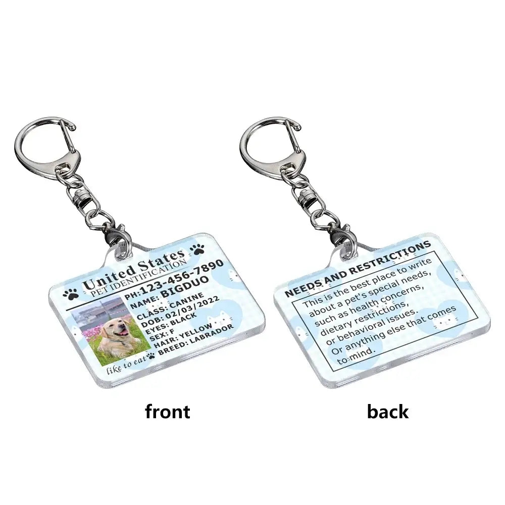 Personalized Custom Acrylic Pet ID Card Collar Tag