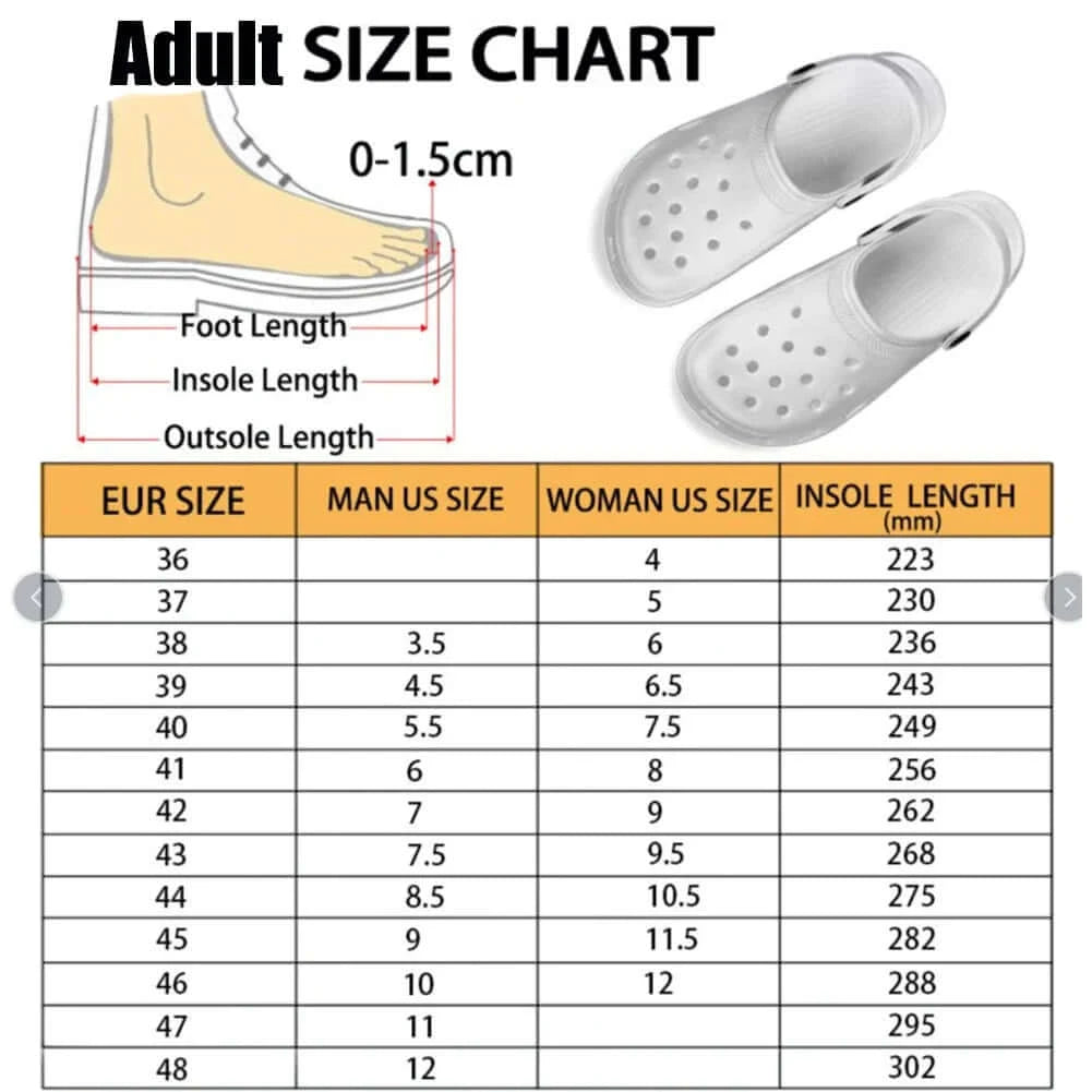 Adults & Kids Taki's 3D Print Clogs Like Crocs Lightweight Shoes